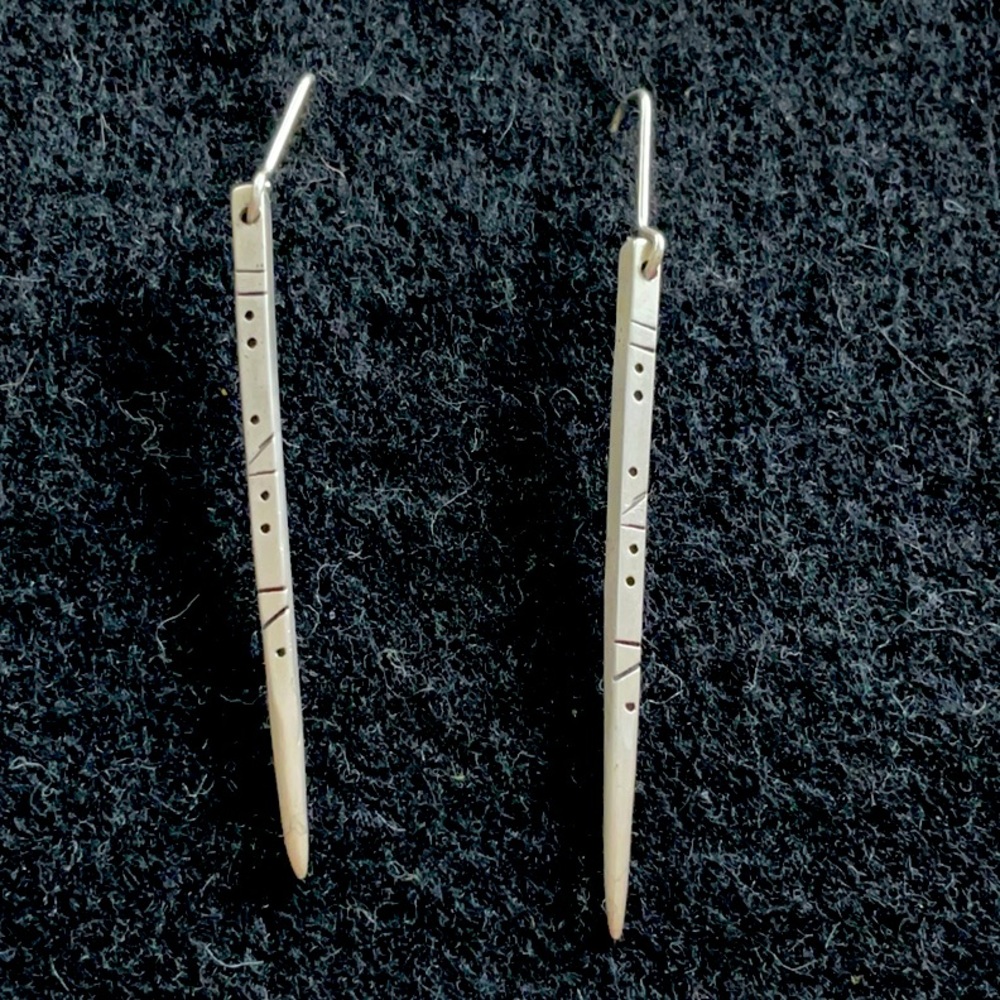 Contemporary handmade sterling dangle earrings